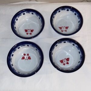 Like new RARE vintage Pier 1 Butterfly Blossom small bowl dish  set of 4